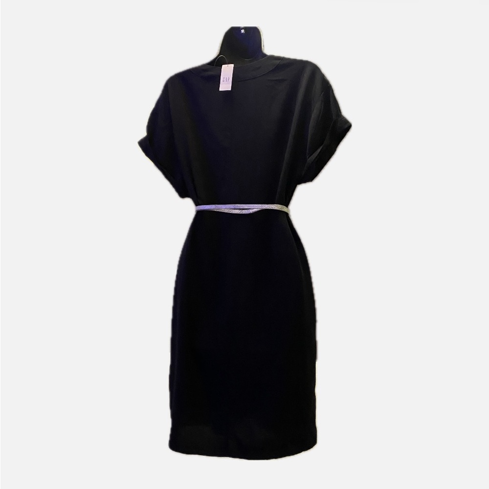 🆕Gap Womens Solid Color Casual Short Sleeve V Neck Dress Loose Fit Summer - Picture 3 of 8